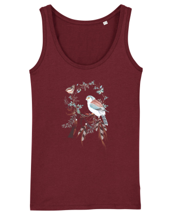 Pasare cu Fluturi în Dreamcatcher Burgundy