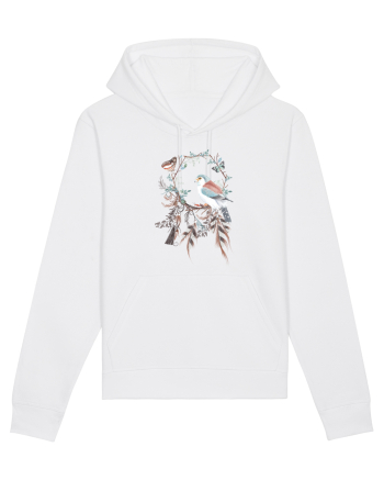 Pasare cu Fluturi în Dreamcatcher White