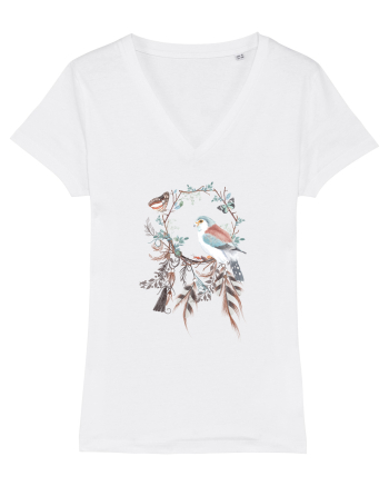 Pasare cu Fluturi în Dreamcatcher White