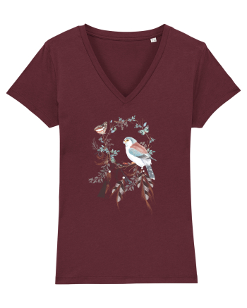 Pasare cu Fluturi în Dreamcatcher Burgundy