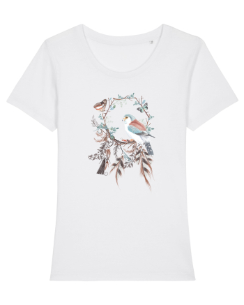 Pasare cu Fluturi în Dreamcatcher White