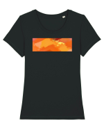 Abstract 12 Tricou mânecă scurtă guler larg fitted Damă Expresser