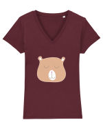 Bear Tricou mânecă scurtă guler V Damă Evoker