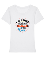 I washed my hands before it was cool Tricou mânecă scurtă guler larg fitted Damă Expresser