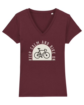 Keep Calm And Bike On Burgundy