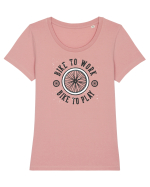 Bike to Work Bike to Play Tricou mânecă scurtă guler larg fitted Damă Expresser