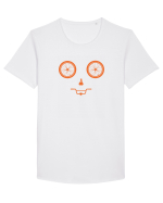 Bicycle Funny Face Tricou mânecă scurtă guler larg Bărbat Skater
