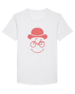 Funky Bike Face Tricou mânecă scurtă guler larg Bărbat Skater