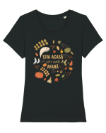 Toamna stai acasa Tricou mânecă scurtă guler larg fitted Damă Expresser