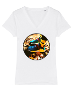 Trendster Tricou mânecă scurtă guler V Damă Evoker