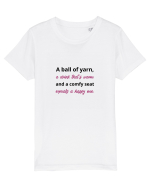 Yarn, Drink, Seat, Happy (negru si roz) Tricou mânecă scurtă  Copii Mini Creator