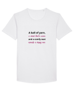 Yarn, Drink, Seat, Happy (negru si roz) Tricou mânecă scurtă guler larg Bărbat Skater