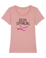 Social Distancing Queen Tricou mânecă scurtă guler larg fitted Damă Expresser