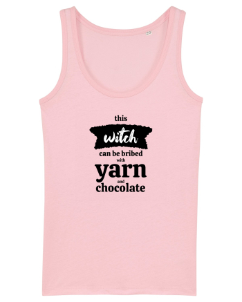This Witch can be bribed with yarn and chocolate. Cotton Pink