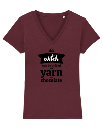 This Witch can be bribed with yarn and chocolate. Burgundy