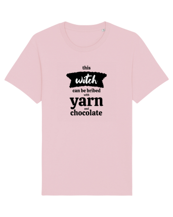 This Witch can be bribed with yarn and chocolate. Cotton Pink