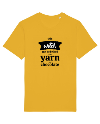 This Witch can be bribed with yarn and chocolate. Spectra Yellow