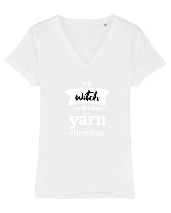 This Witch can be bribed with yarn and chocolate. (alb) White