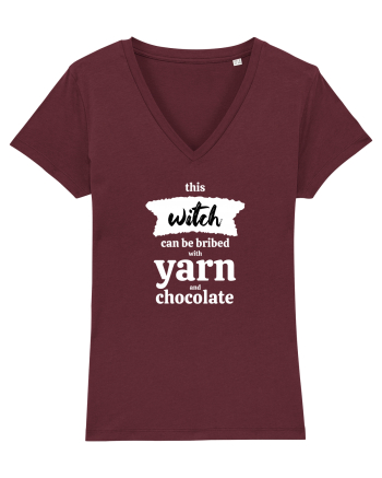 This Witch can be bribed with yarn and chocolate. (alb) Burgundy