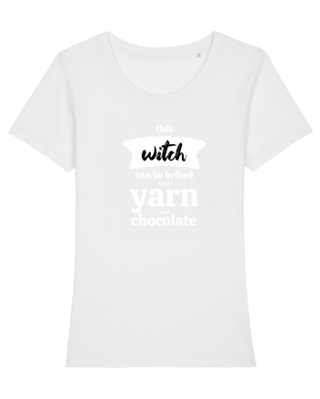 This Witch can be bribed with yarn and chocolate. (alb) White