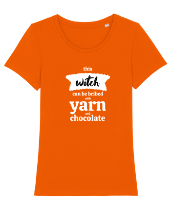 This Witch can be bribed with yarn and chocolate. (alb) Bright Orange