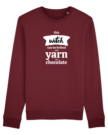 This Witch can be bribed with yarn and chocolate. (alb) Burgundy