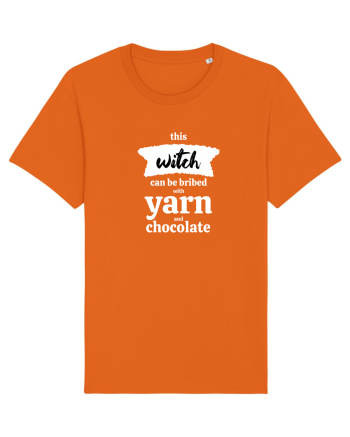 This Witch can be bribed with yarn and chocolate. (alb) Bright Orange