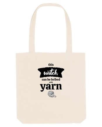 This Witch can be bribed with yarn. (ghem alb) Natural