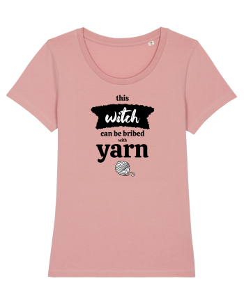This Witch can be bribed with yarn. (ghem alb) Canyon Pink