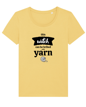 This Witch can be bribed with yarn. (ghem alb) Jojoba