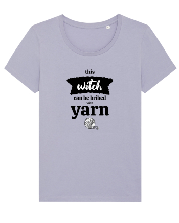 This Witch can be bribed with yarn. (ghem alb) Lavender