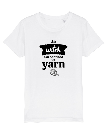 This Witch can be bribed with yarn. (ghem alb) White