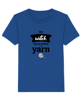 This Witch can be bribed with yarn. (ghem alb) Majorelle Blue
