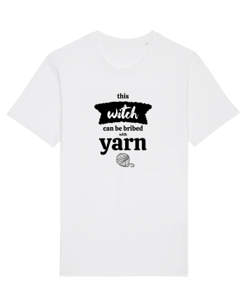 This Witch can be bribed with yarn. (ghem alb) White