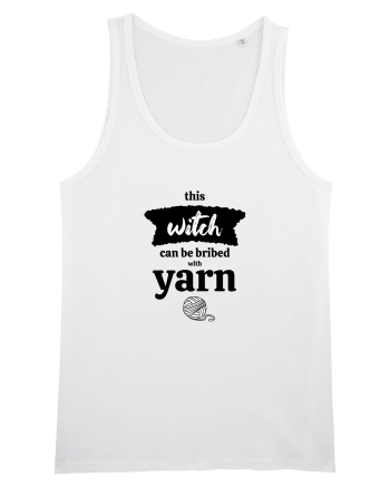 This Witch can be bribed with yarn. (ghem alb) White