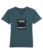 Facem SKANDAL Organizat  Tricou mânecă scurtă guler V Bărbat Presenter