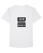 Facem SKANDAL Organizat  Tricou mânecă scurtă guler larg Bărbat Skater
