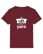 This Witch can be bribed with yarn. (alb) Tricou mânecă scurtă  Copii Mini Creator