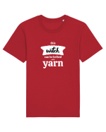 This Witch can be bribed with yarn. (alb) Tricou mânecă scurtă Unisex Rocker