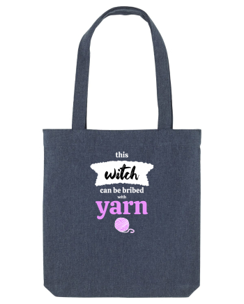 This Witch can be bribed with yarn. (ghem roz si alb) Midnight Blue
