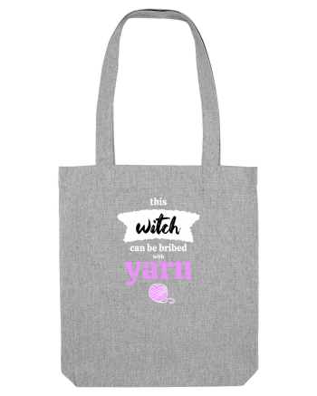 This Witch can be bribed with yarn. (ghem roz si alb) Heather Grey
