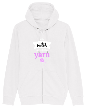 This Witch can be bribed with yarn. (ghem roz si alb) White