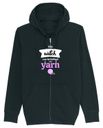 This Witch can be bribed with yarn. (ghem roz si alb) Hanorac cu fermoar Unisex Connector
