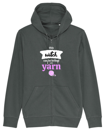 This Witch can be bribed with yarn. (ghem roz si alb) Anthracite