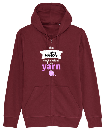 This Witch can be bribed with yarn. (ghem roz si alb) Burgundy