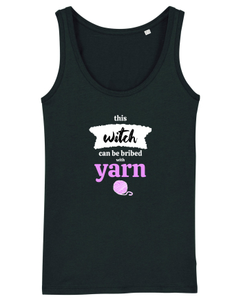 This Witch can be bribed with yarn. (ghem roz si alb) Black