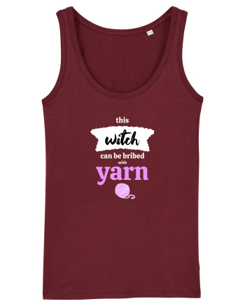 This Witch can be bribed with yarn. (ghem roz si alb) Burgundy