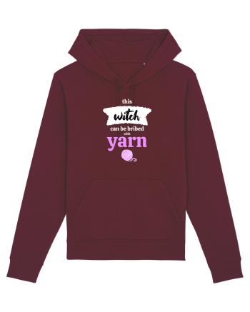 This Witch can be bribed with yarn. (ghem roz si alb) Burgundy