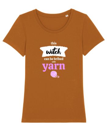 This Witch can be bribed with yarn. (ghem roz si alb) Roasted Orange