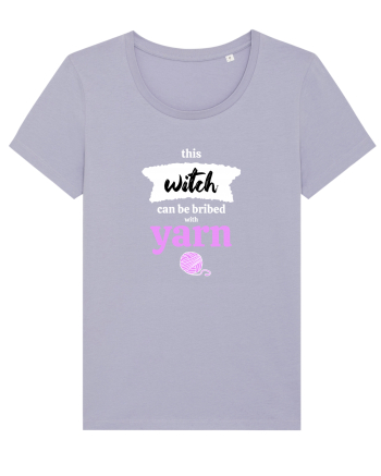 This Witch can be bribed with yarn. (ghem roz si alb) Lavender